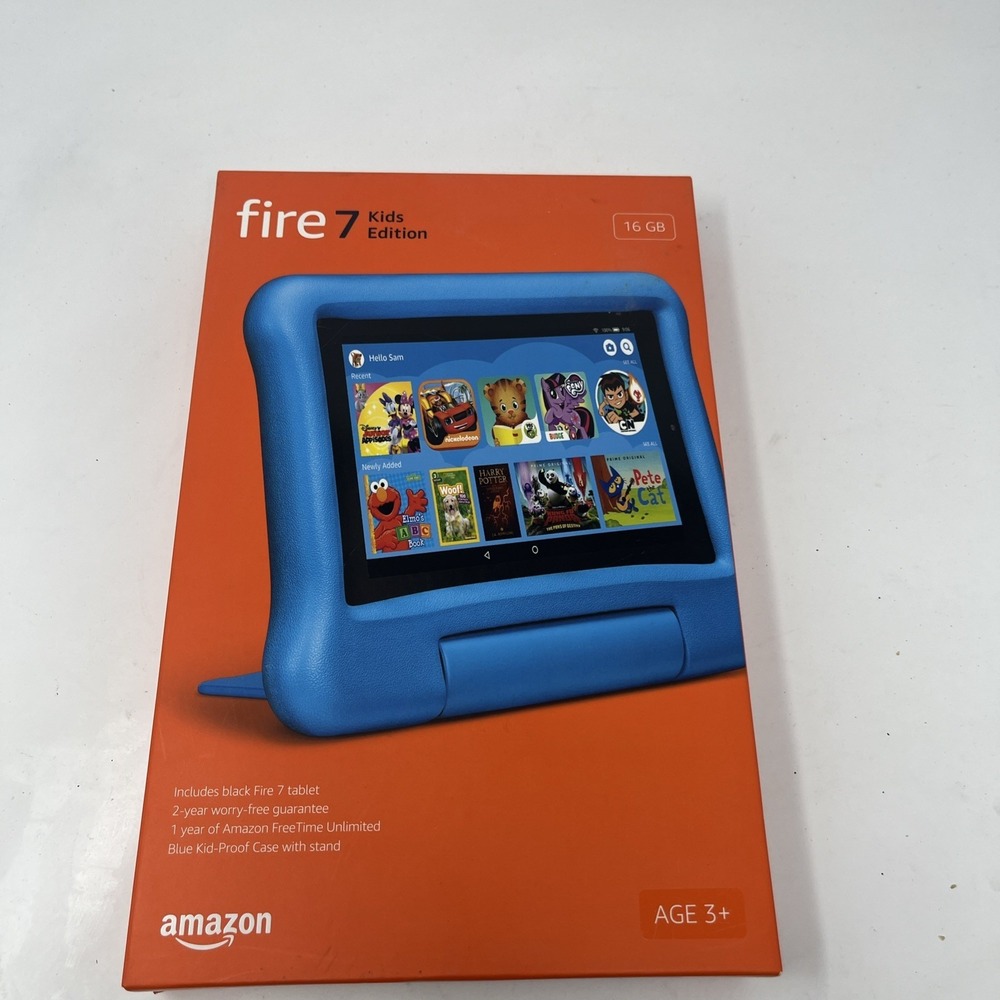 Amazon Fire 7 Kids Edition 7th Generation 16GB 7" Tablet Kid-Proof Case Blue NEW